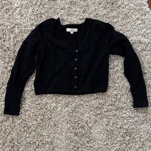 LOFT Black V-Neck Cardigan